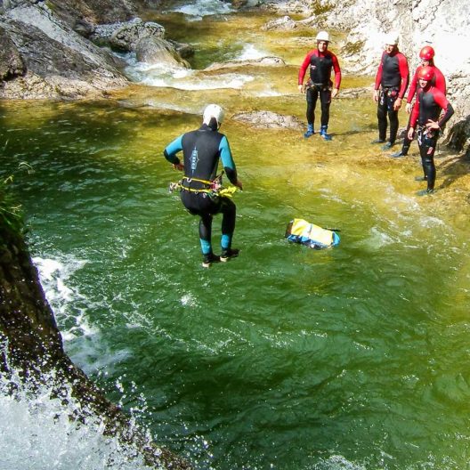 Sommer Canyoning Gruppe